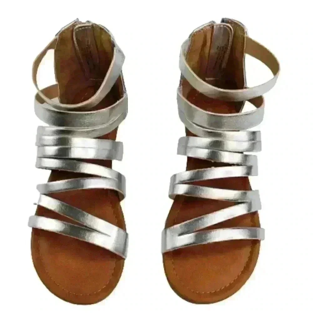 Cat & Jack Toddler Girls' Gladiator Sandals Silver